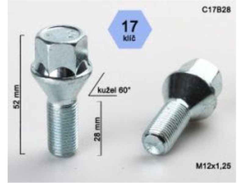 VIJAK 12X1.25X28GL17 KONUSNI ITALIJA