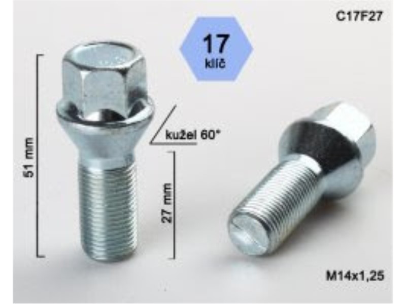 VIJAK 14X1.25X27GL17 KUGLIČNI