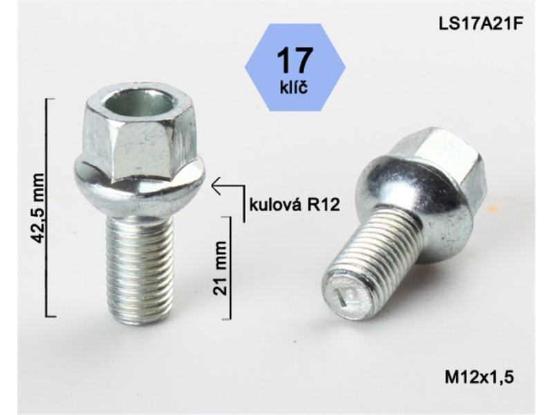 VIJAK 12X1.5X21GL17 KUGLIČNI