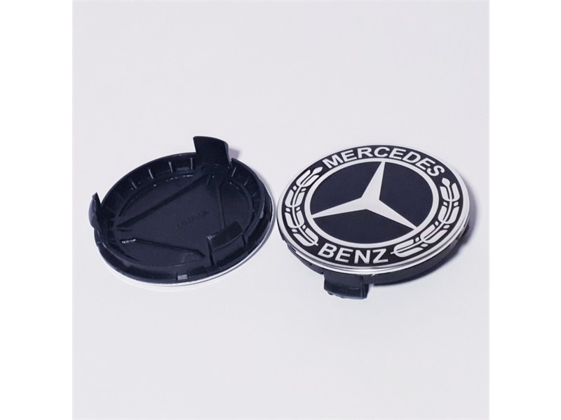 POKLOPAC SA LOGOM MERCEDES 75MM CRNI